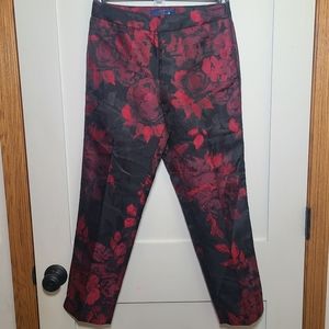 NWT RSVP by Talbots 2P Black Pamt with Red Floral Pattern